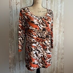 3/$15 ☮️  Allison Daley Wild Print 3/4 Sleeve Shirt